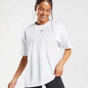 Gymshark Fraction Oversized T-Shirt | White, S